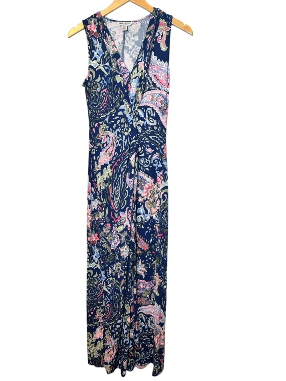Tommy Bahama Tambour Promenade Paisley Maxi Dress V-Neck Viscose Sz Small Resort - Picture 3 of 7